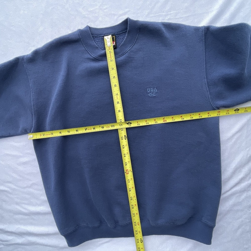 Vintage 90s Navy Blue USA Olympics JCP Navy Crewneck Sweatshirt Size Large - Picture 7 of 16